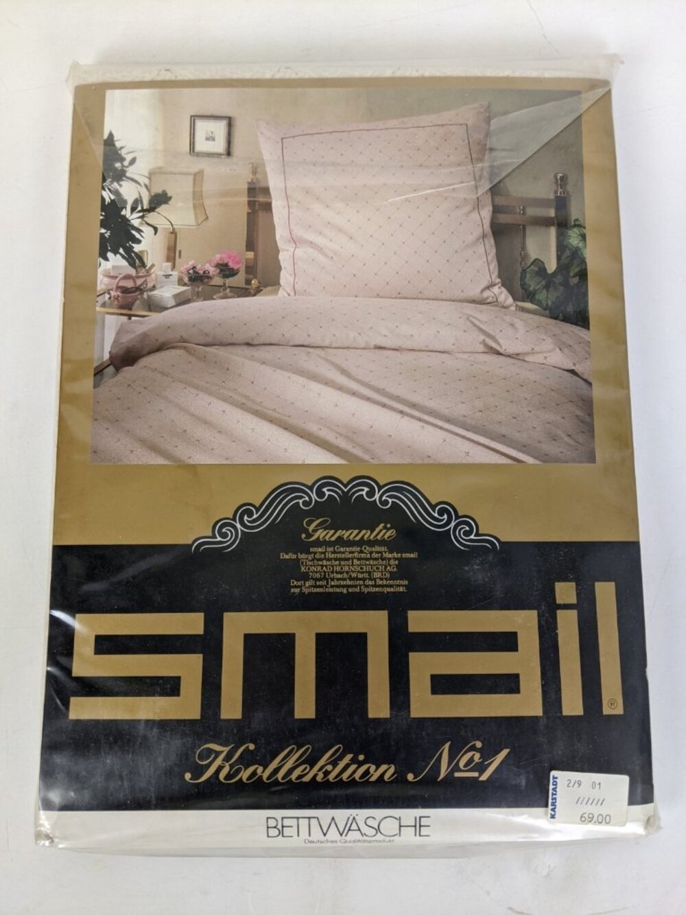 Vintage German Smail Konrad Hornschuch Duvet Cover & Pillow Sham 100% Cotton NEW
